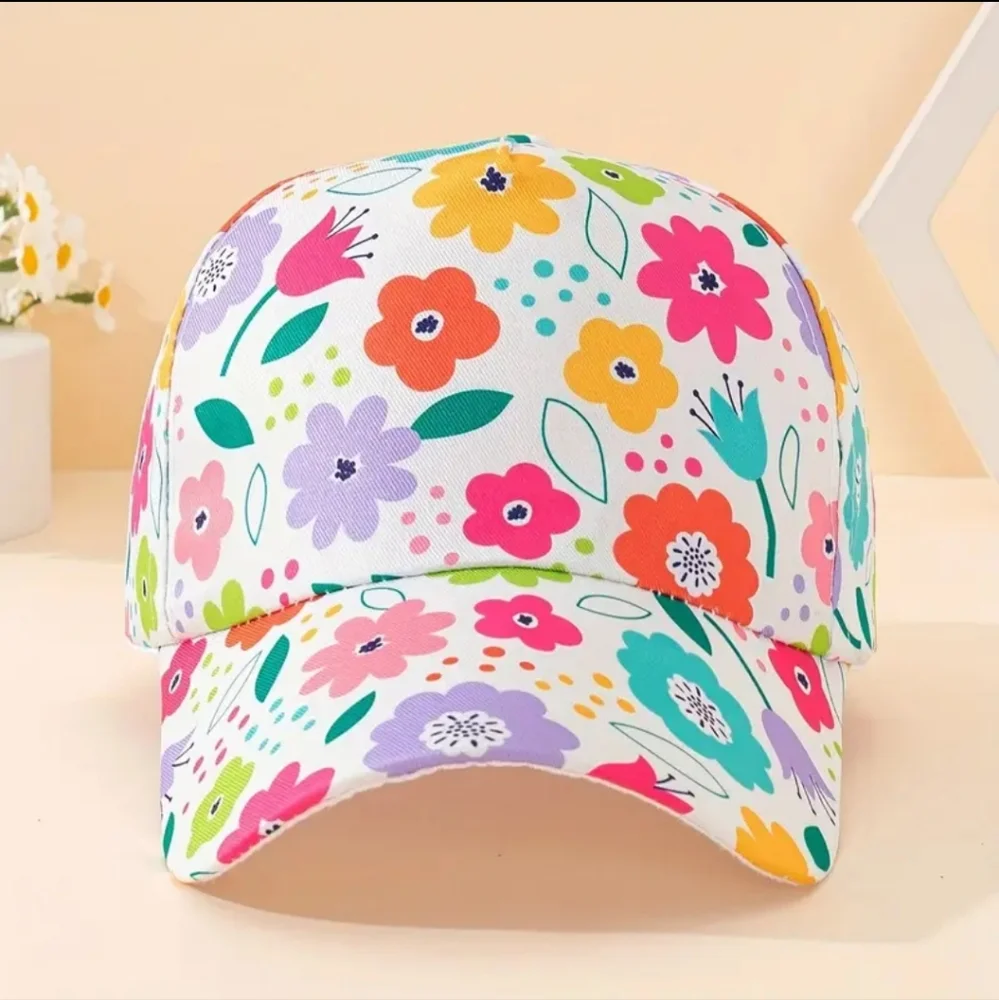 Floral Baseball Cap Girl